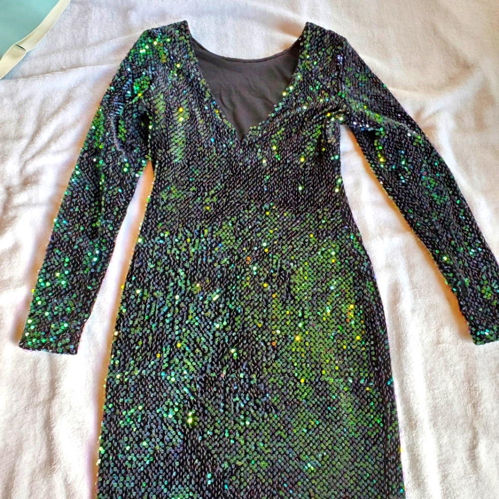 Motel Rocks Green Sequin Bodycon Dress
